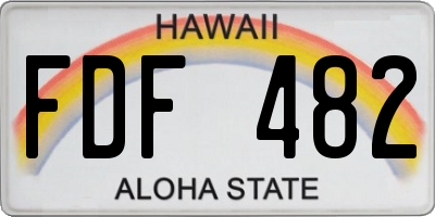 HI license plate FDF482