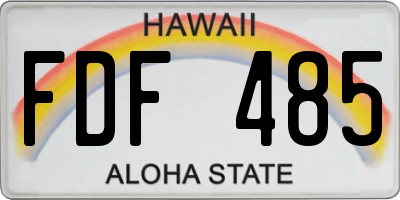 HI license plate FDF485