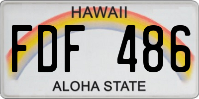 HI license plate FDF486