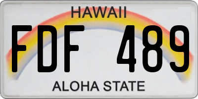HI license plate FDF489