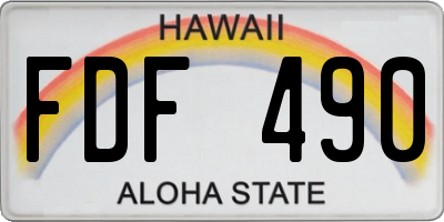HI license plate FDF490
