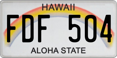 HI license plate FDF504