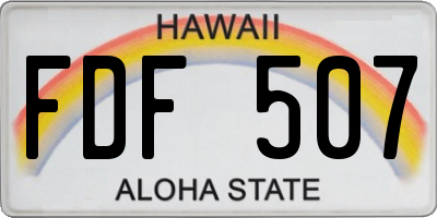 HI license plate FDF507