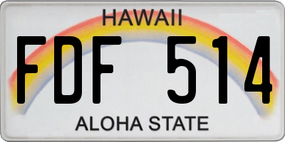 HI license plate FDF514