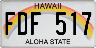 HI license plate FDF517