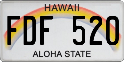 HI license plate FDF520
