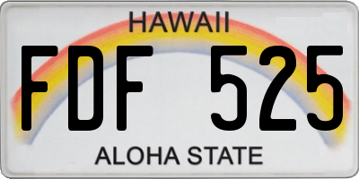 HI license plate FDF525