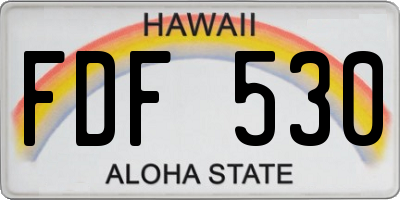 HI license plate FDF530