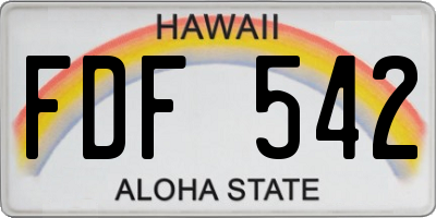 HI license plate FDF542