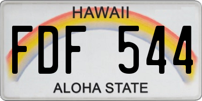 HI license plate FDF544