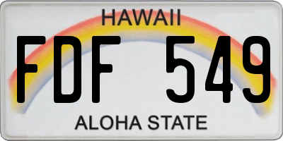 HI license plate FDF549