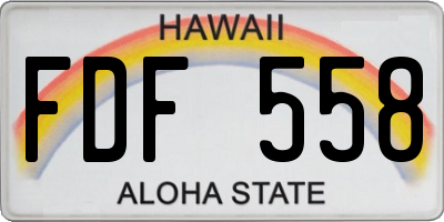 HI license plate FDF558