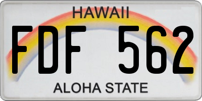 HI license plate FDF562