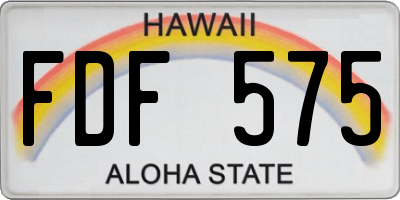HI license plate FDF575