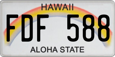 HI license plate FDF588