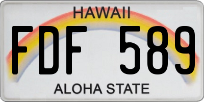 HI license plate FDF589