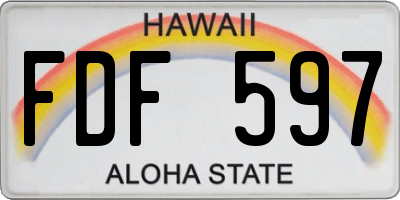 HI license plate FDF597