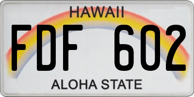 HI license plate FDF602