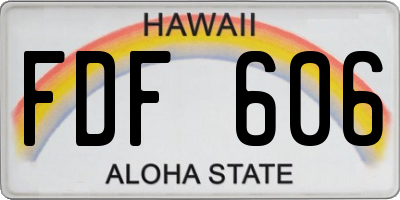 HI license plate FDF606