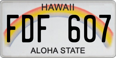 HI license plate FDF607