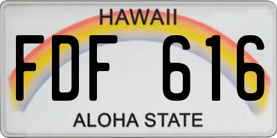 HI license plate FDF616