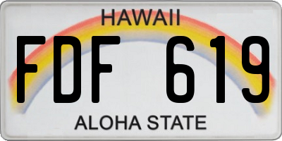 HI license plate FDF619