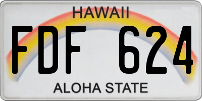 HI license plate FDF624