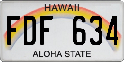 HI license plate FDF634