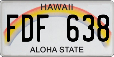 HI license plate FDF638