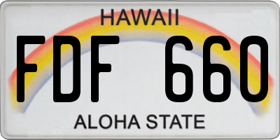 HI license plate FDF660
