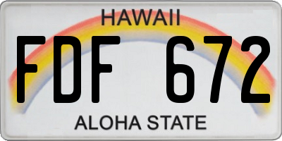 HI license plate FDF672