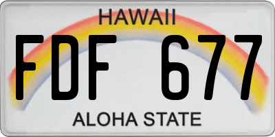 HI license plate FDF677