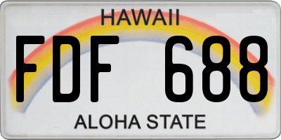HI license plate FDF688