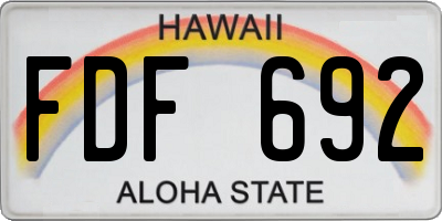 HI license plate FDF692