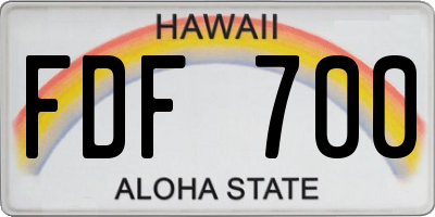 HI license plate FDF700