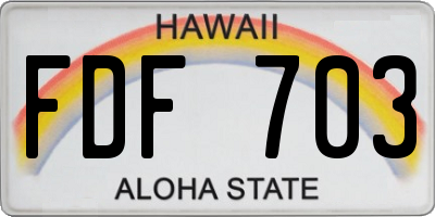 HI license plate FDF703