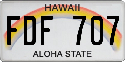 HI license plate FDF707