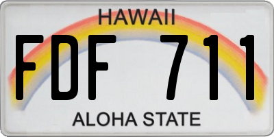 HI license plate FDF711
