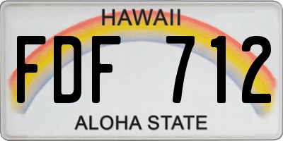 HI license plate FDF712