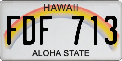 HI license plate FDF713