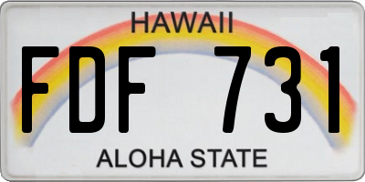 HI license plate FDF731