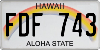 HI license plate FDF743