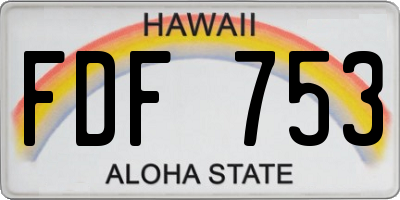 HI license plate FDF753