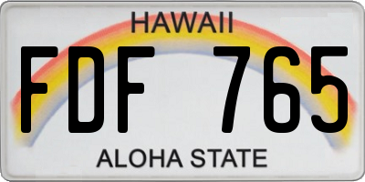HI license plate FDF765