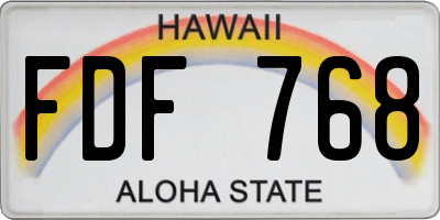 HI license plate FDF768