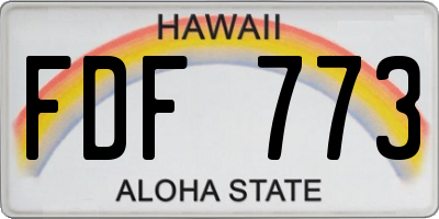 HI license plate FDF773
