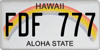 HI license plate FDF777