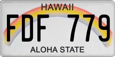 HI license plate FDF779
