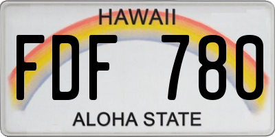 HI license plate FDF780