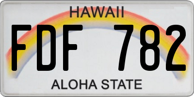 HI license plate FDF782